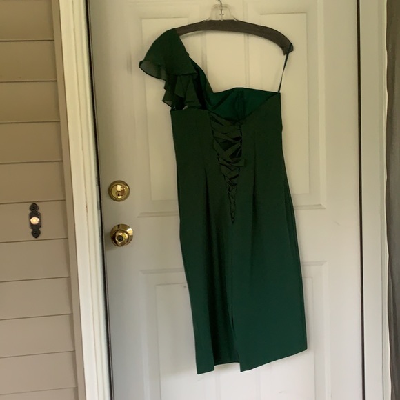 One Shouldered Ruffle Cocktail Dress - Picture 2 of 5